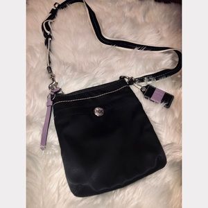 Black and purple Coach messenger bag. Like new.